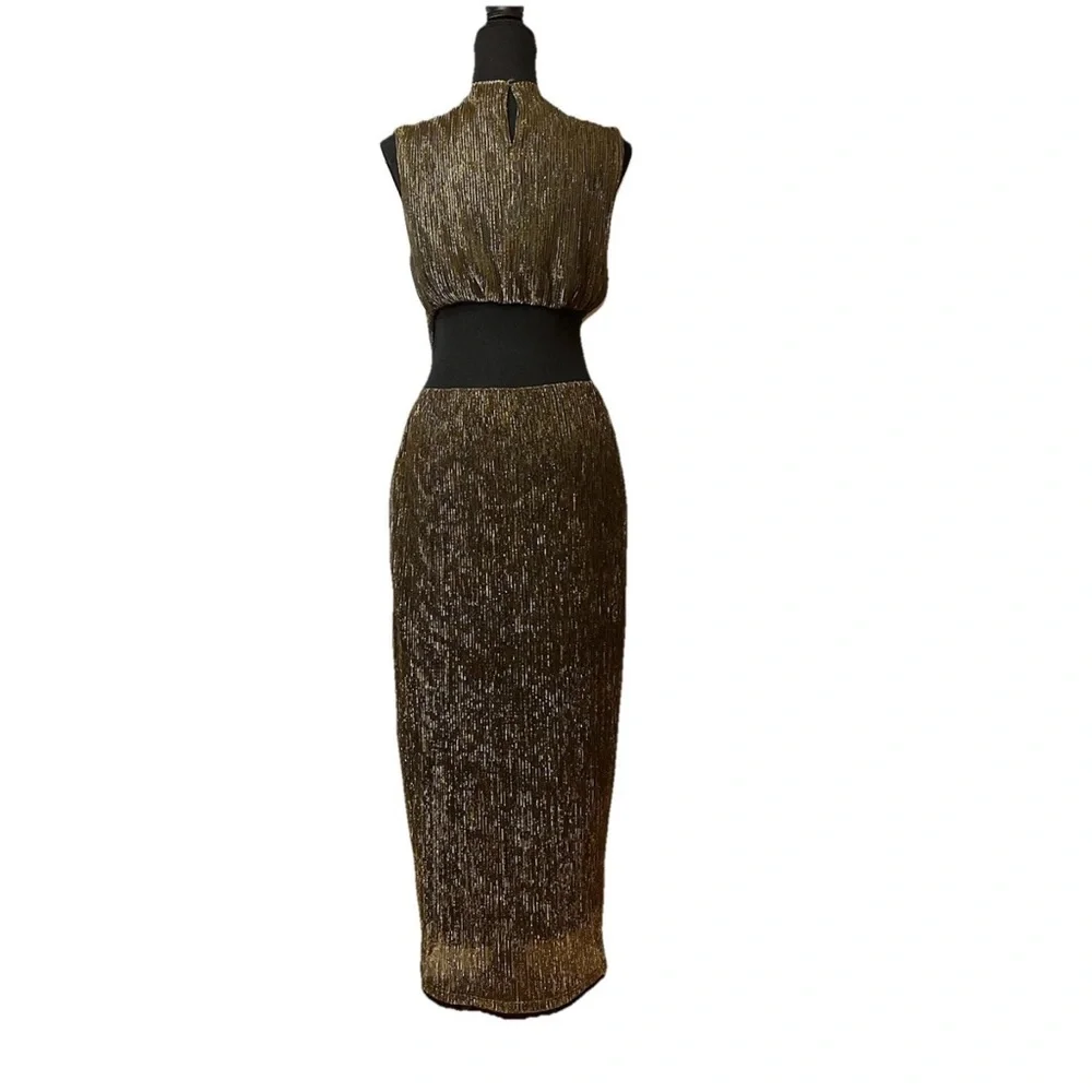 MINKPINK Gold Midi Dress - Picture 7 of 12